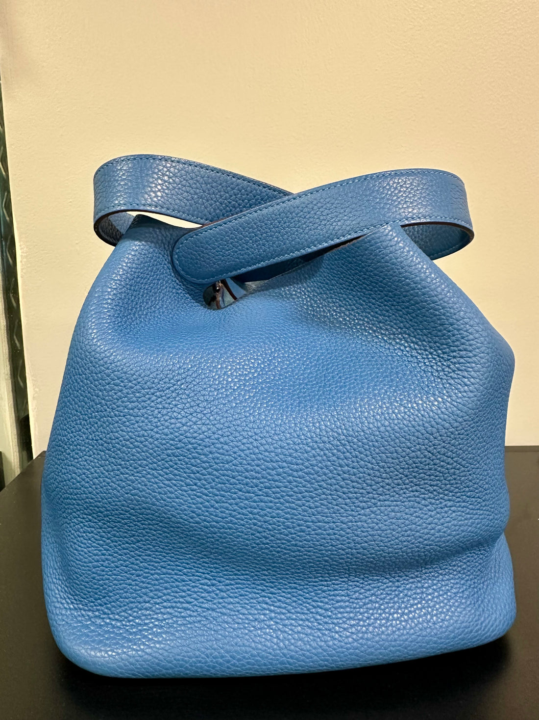 Hermès Picotin Lock GM 26 Blue Leather with Palladium Hardware