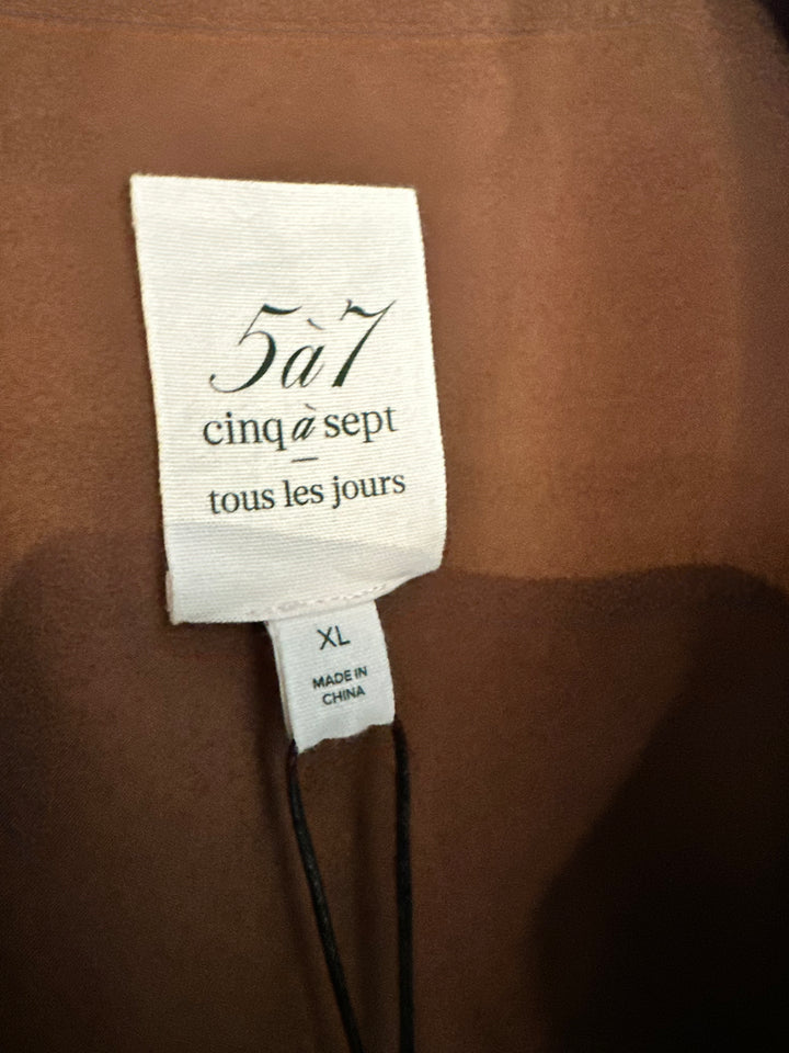 CINQ A SEPT
Delanie Ruffled Vegan Leather Jacket (XL)