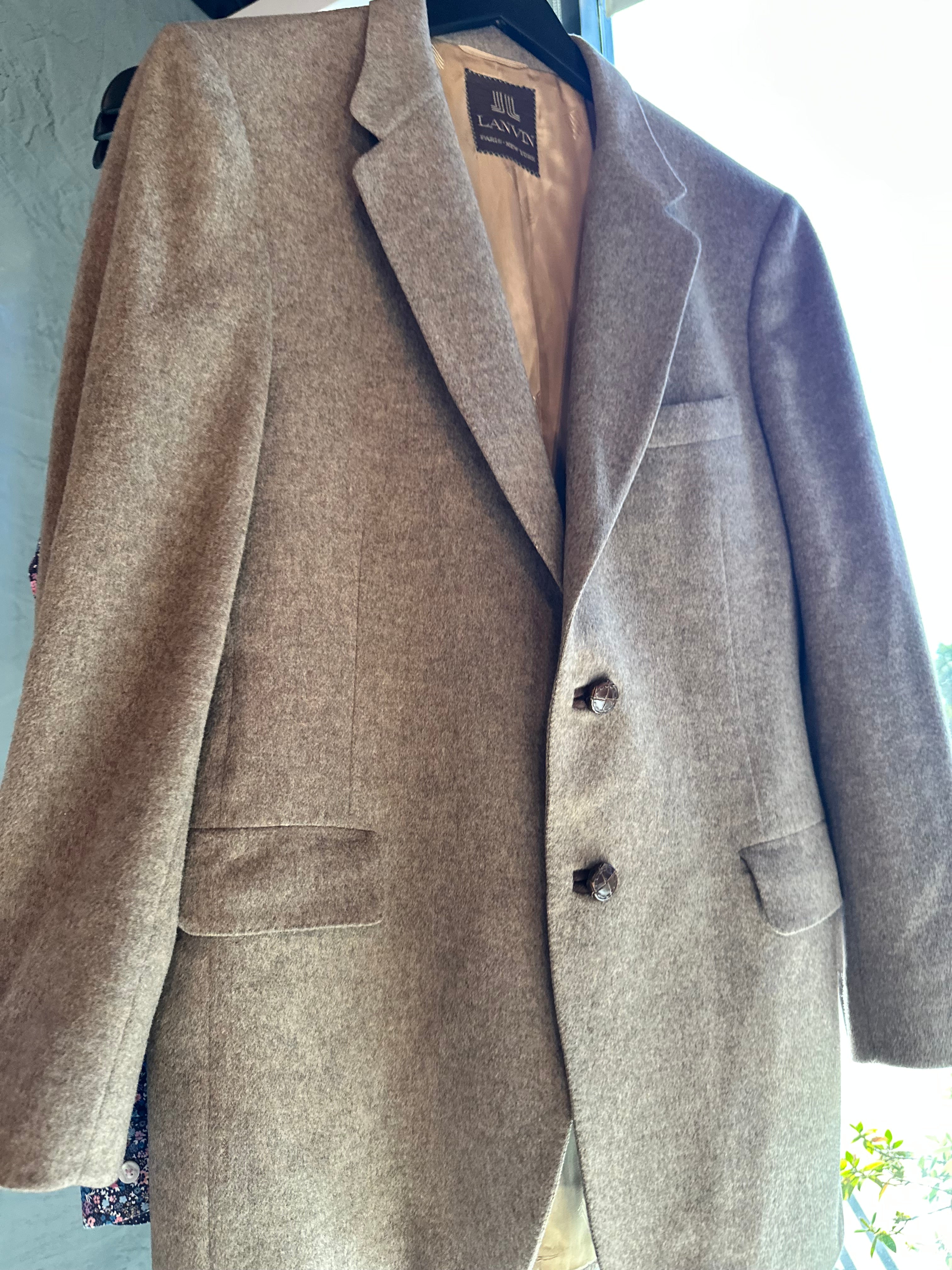 Lanvin Paris Wool Blazer – Taupe – Men’s Size Large