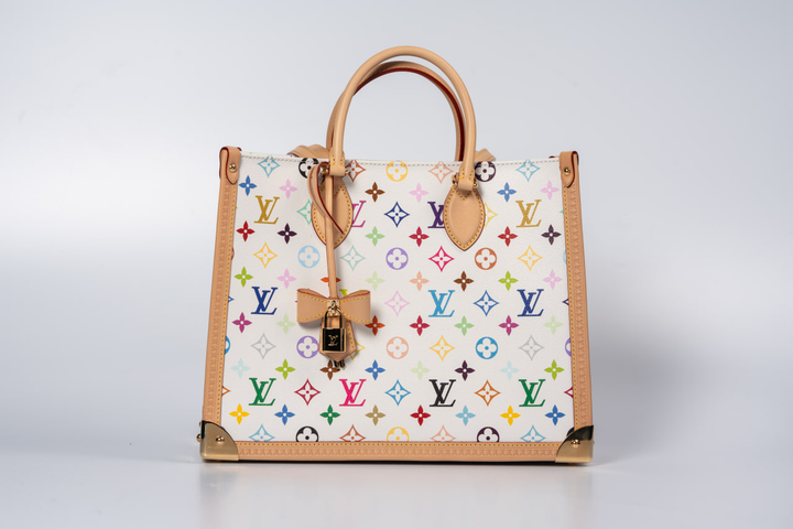 Louis Vuitton x Takashi Murakami OnTheGo MM Monogram Multicolor White with Gold Hardware