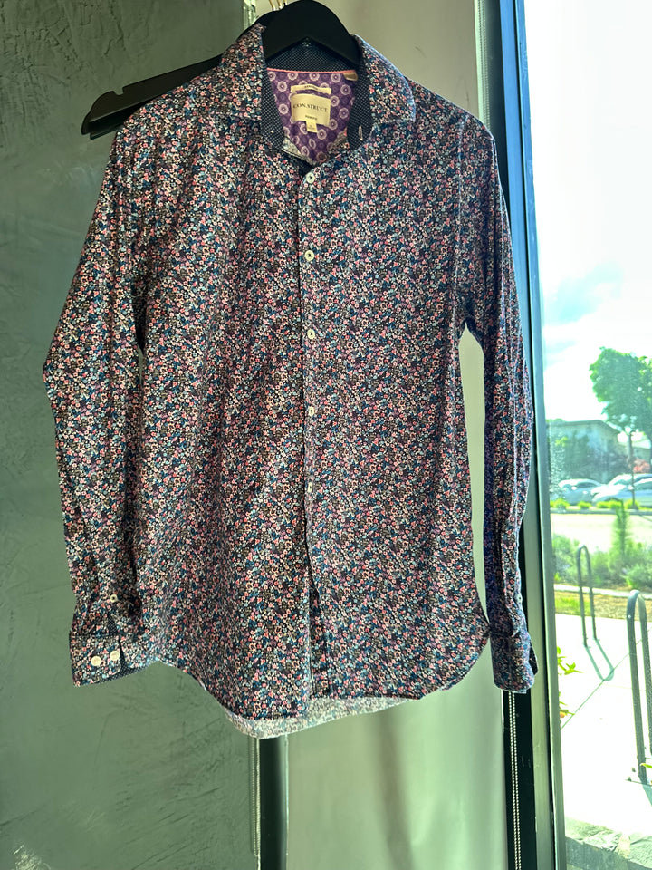 Con.Struct Slim Fit Floral Button-Down Shirt – Multicolor – Men’s 16 (34/35)