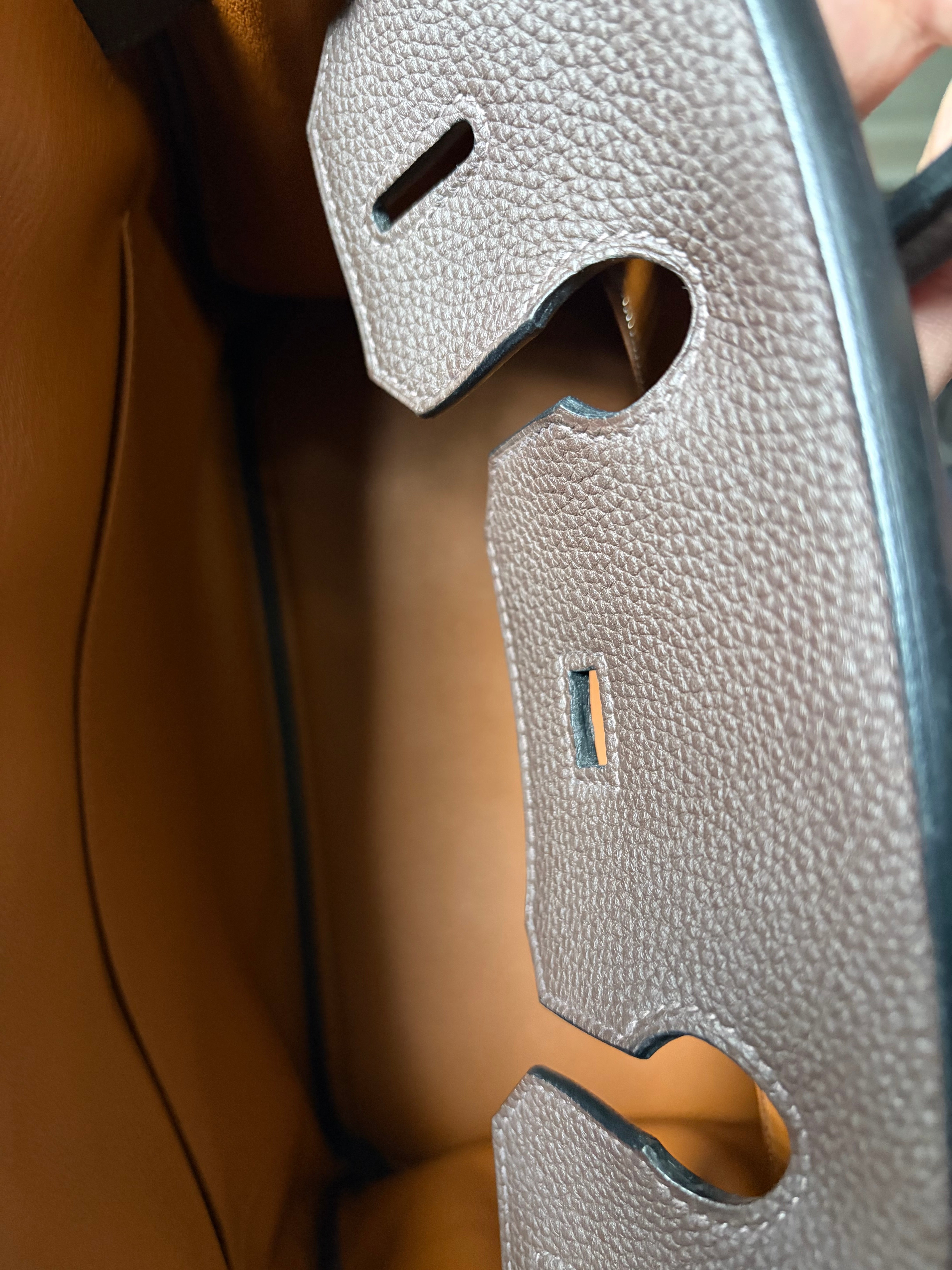 Hermès Birkin 30 Ebene / Gold Verso Togo Leather with Palladium