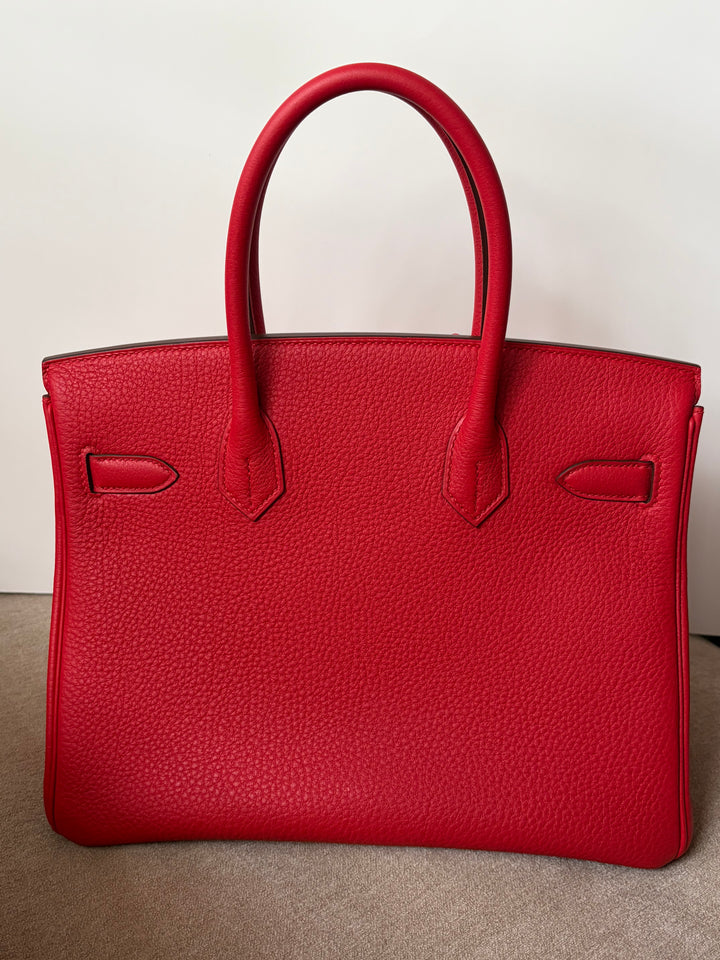 Hermès Birkin 30 Rouge Casaque Togo Leather with Palladium Hardware