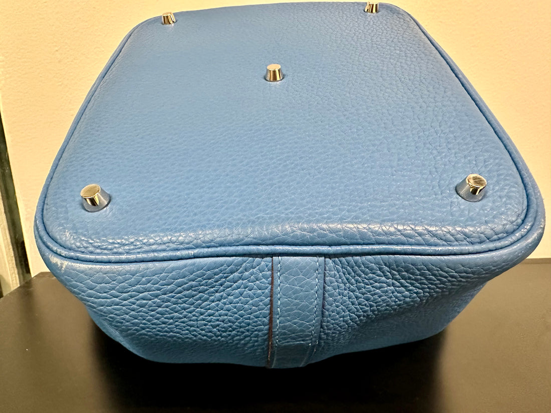 Hermès Picotin Lock GM 26 Blue Leather with Palladium Hardware
