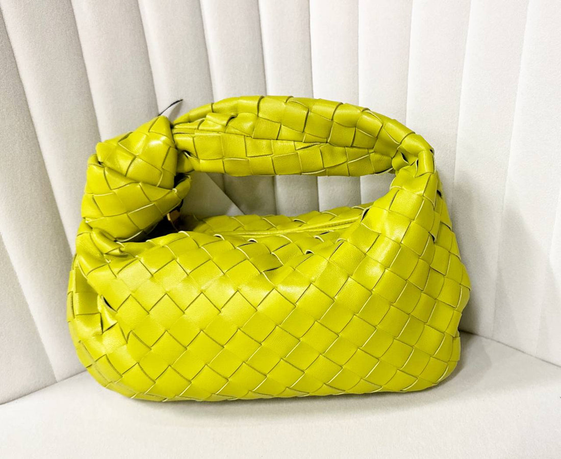 Bottega Veneta Mini Nappa Intrecciato Jodie Handbag Yellow Leather
