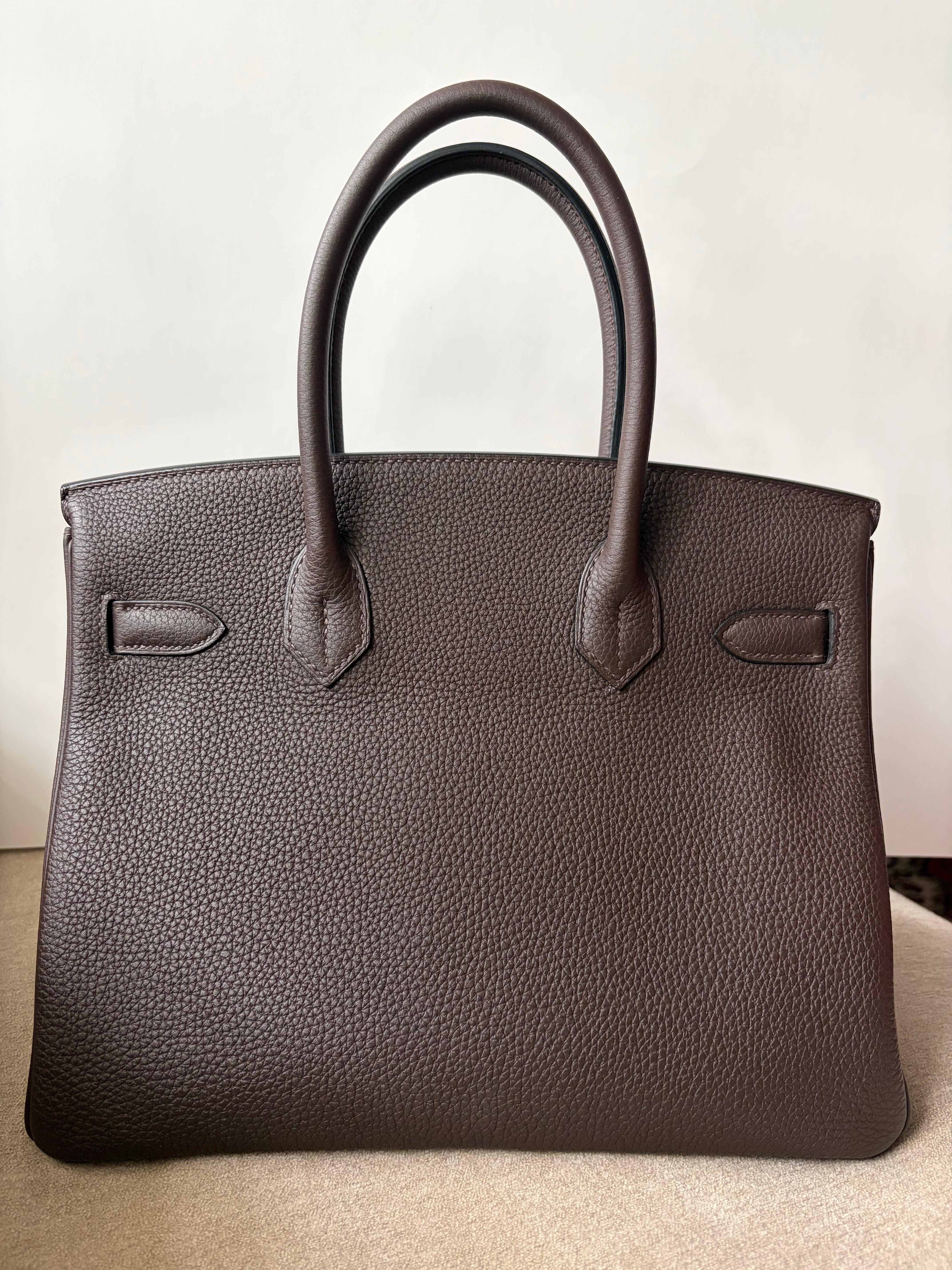 Hermès Birkin 30 Ebene / Gold Verso Togo Leather with Palladium