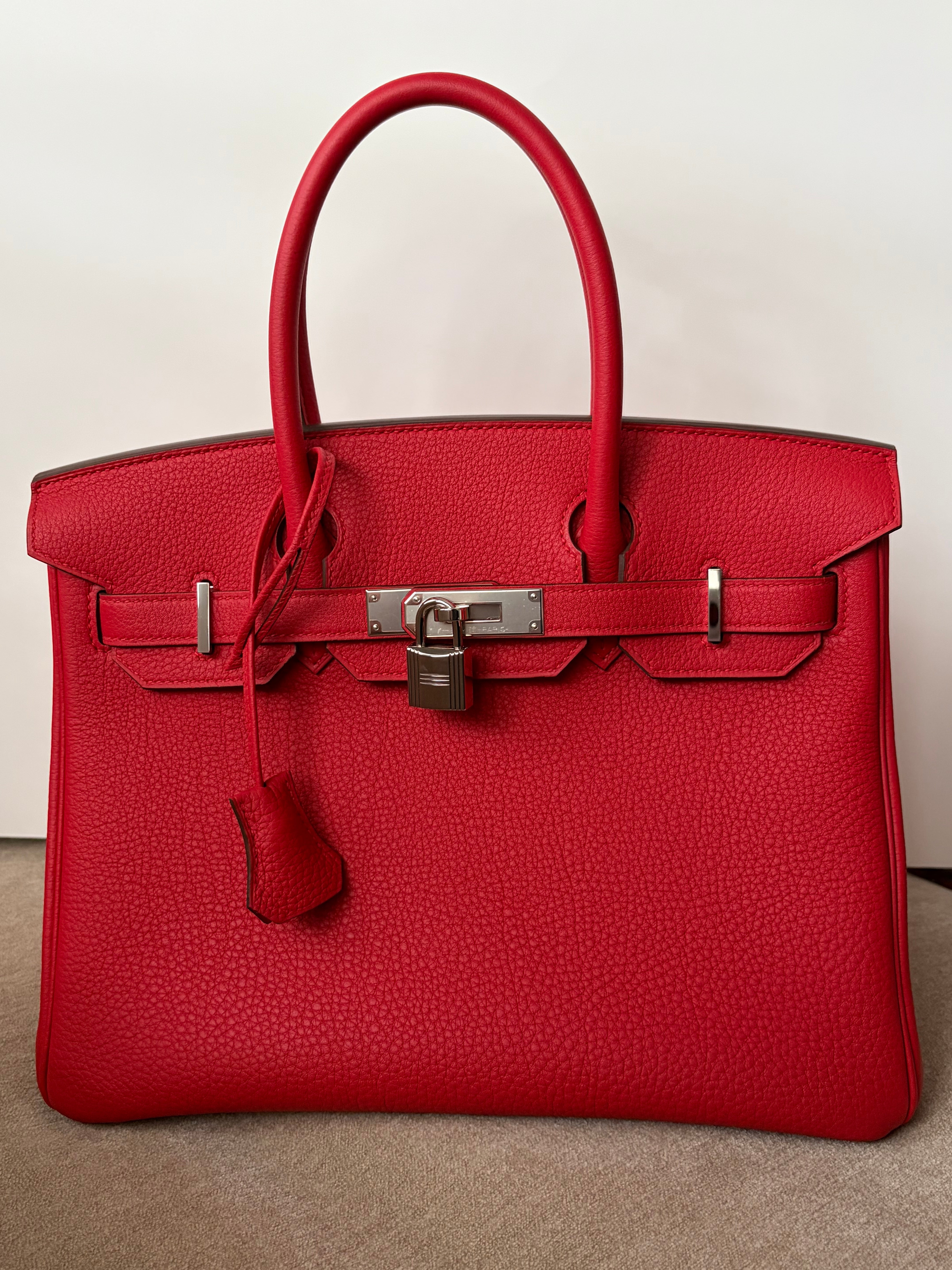 Hermès Birkin 30 Rouge Casaque Togo Leather with Palladium Hardware