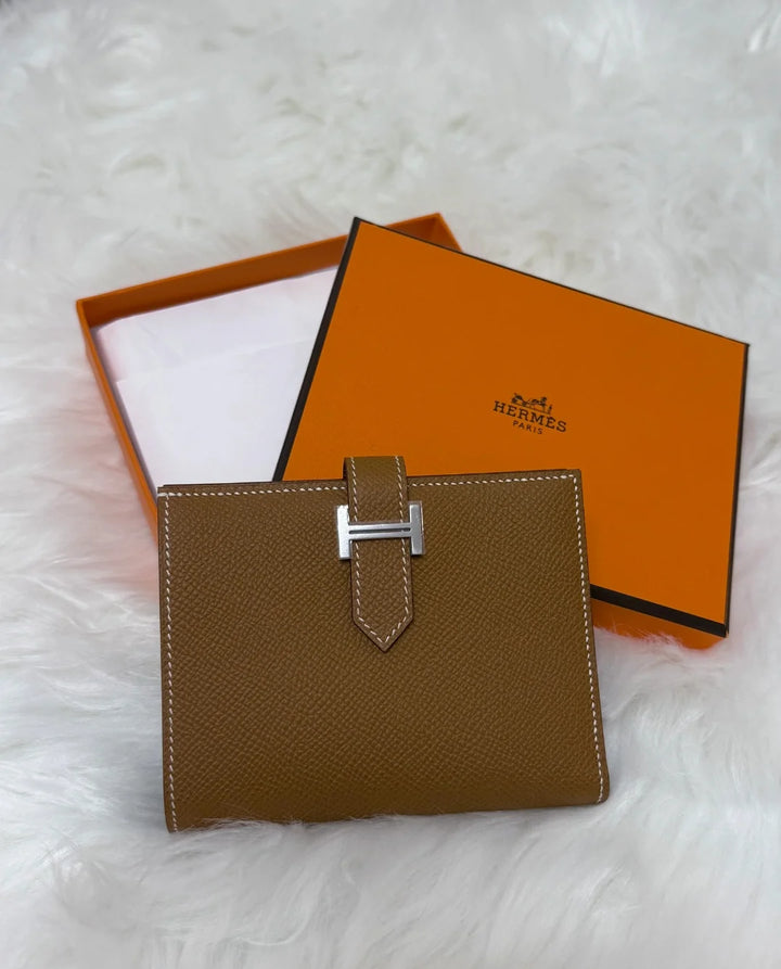 Hermès Bearn Compact Wallet Gold GHW