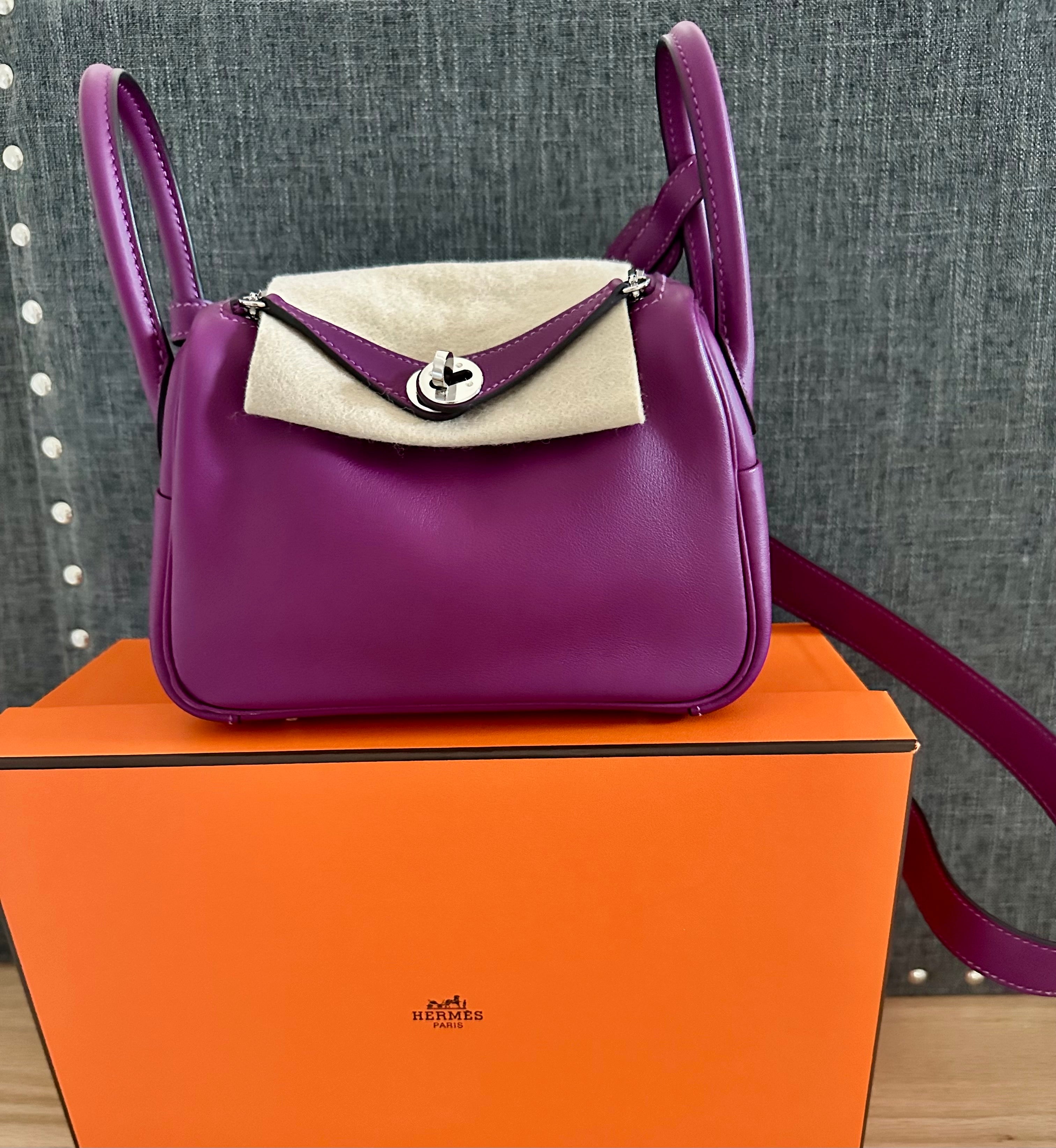Hermès Mini Lindy Anemone PHW