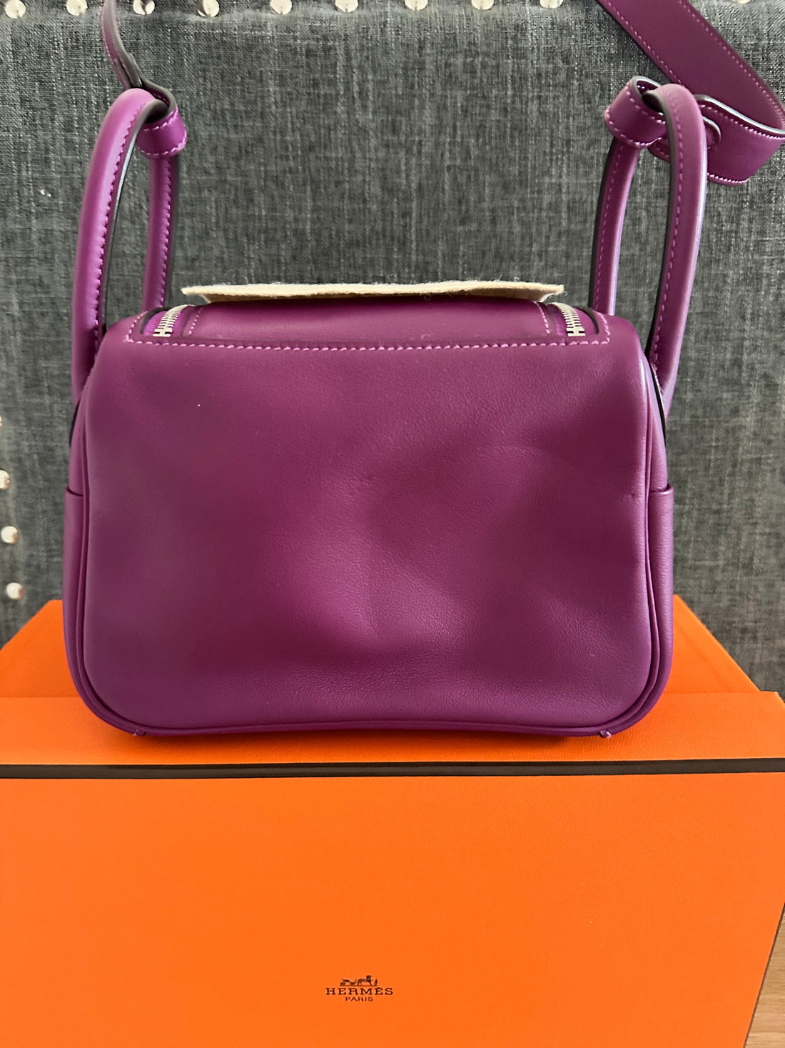 Hermès Mini Lindy Anemone PHW