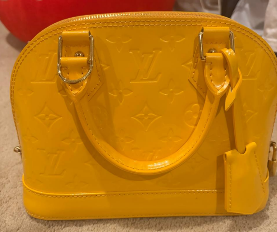 Louis Vuitton Alma BB Monogram Vernis Citrine with Gold Hardware
