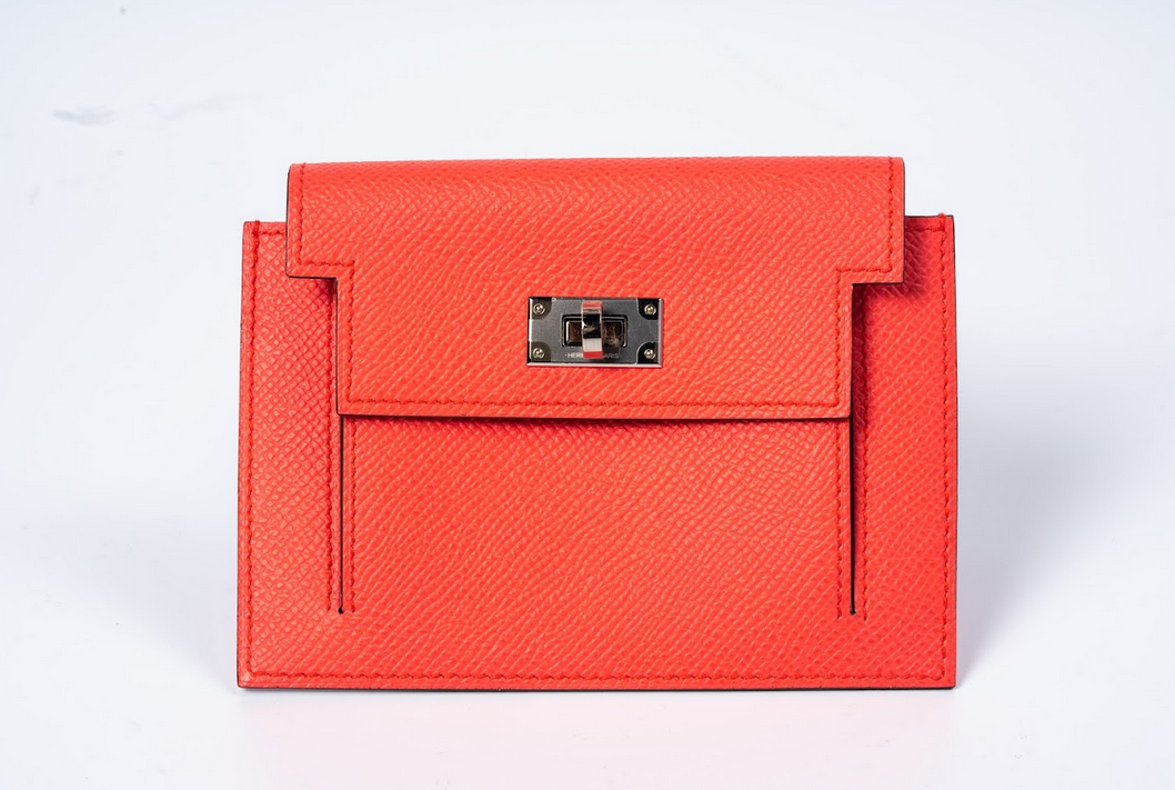 Hermès Kelly Pocket Compact Wallet Epsom Leather with Palladium Hardware