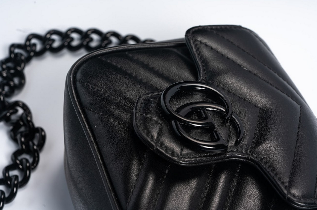 Gucci GG Marmont Mini Matelassé Calfskin Leather Black with Black Hardware