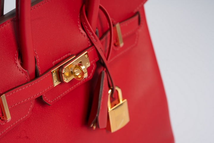 Hermès Birkin 25 Rouge Piment Swift Leather with Gold Hardware Pristine