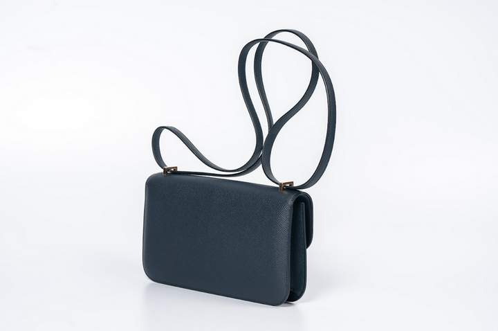 Hermès Constance 1-Elan Epsom Leather Indigo Blue with Rose Gold Hardware New