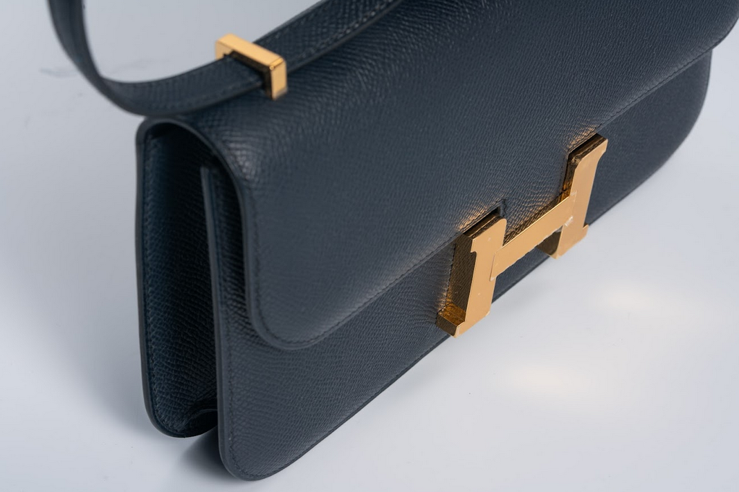 Hermès Constance 1-Elan Epsom Leather Indigo Blue with Rose Gold Hardware New