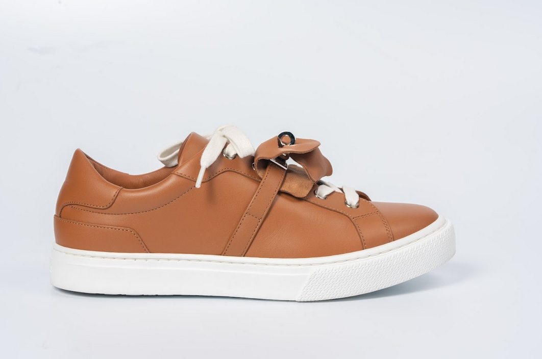 Hermès Day Sneakers Calfskin Leather Gold with Palladium Hardware