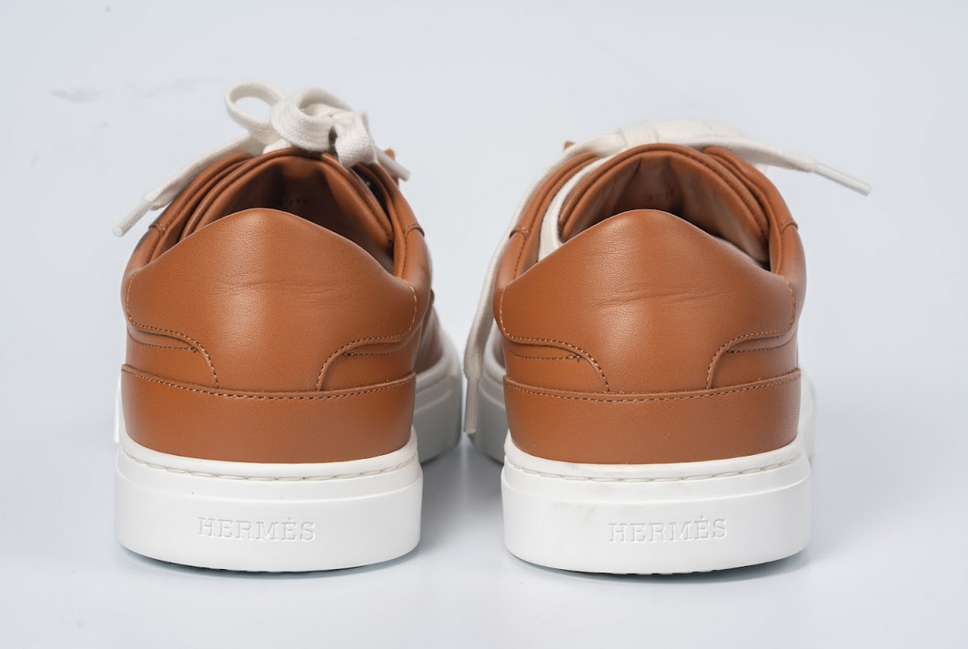 Hermès Day Sneakers Calfskin Leather Gold with Palladium Hardware
