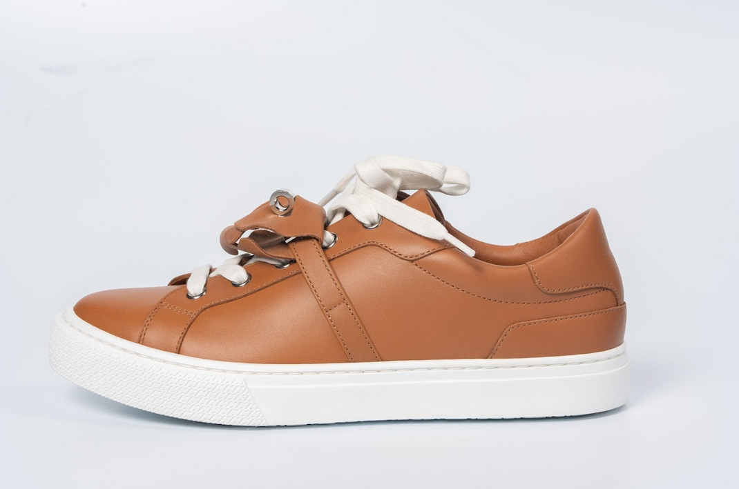 Hermès Day Sneakers Calfskin Leather Gold with Palladium Hardware