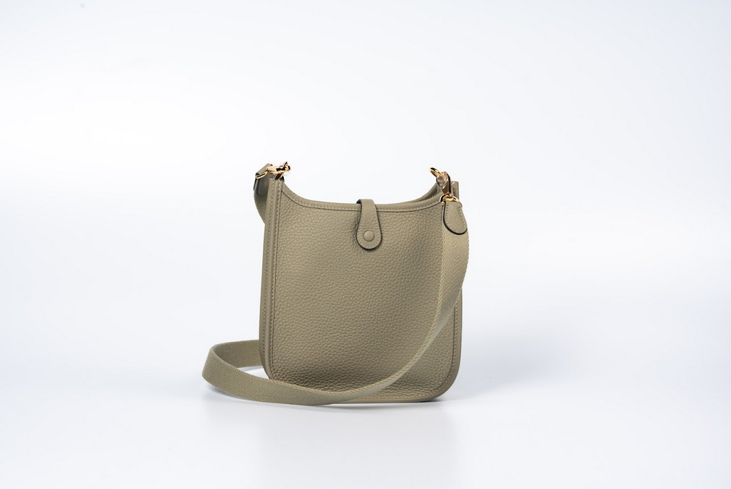 Hermès Evelyne TPM Clemence Leather Sauge with Gold Hardware New