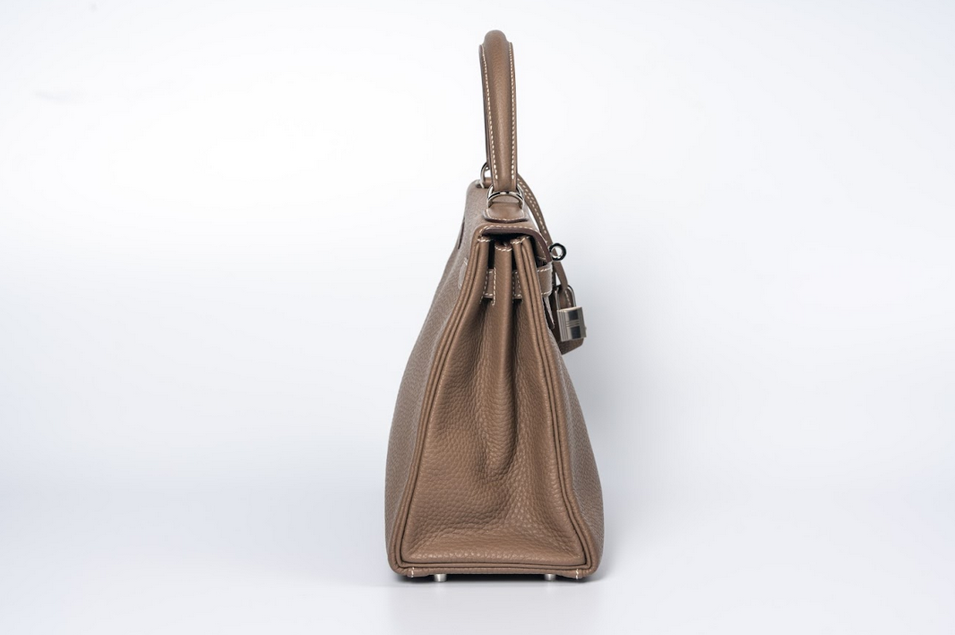 Hermès Kelly 28 Retourne Togo Etoupe with Palladium Hardware (Horseshoe Stamp, SO – Special Order À la Carte)