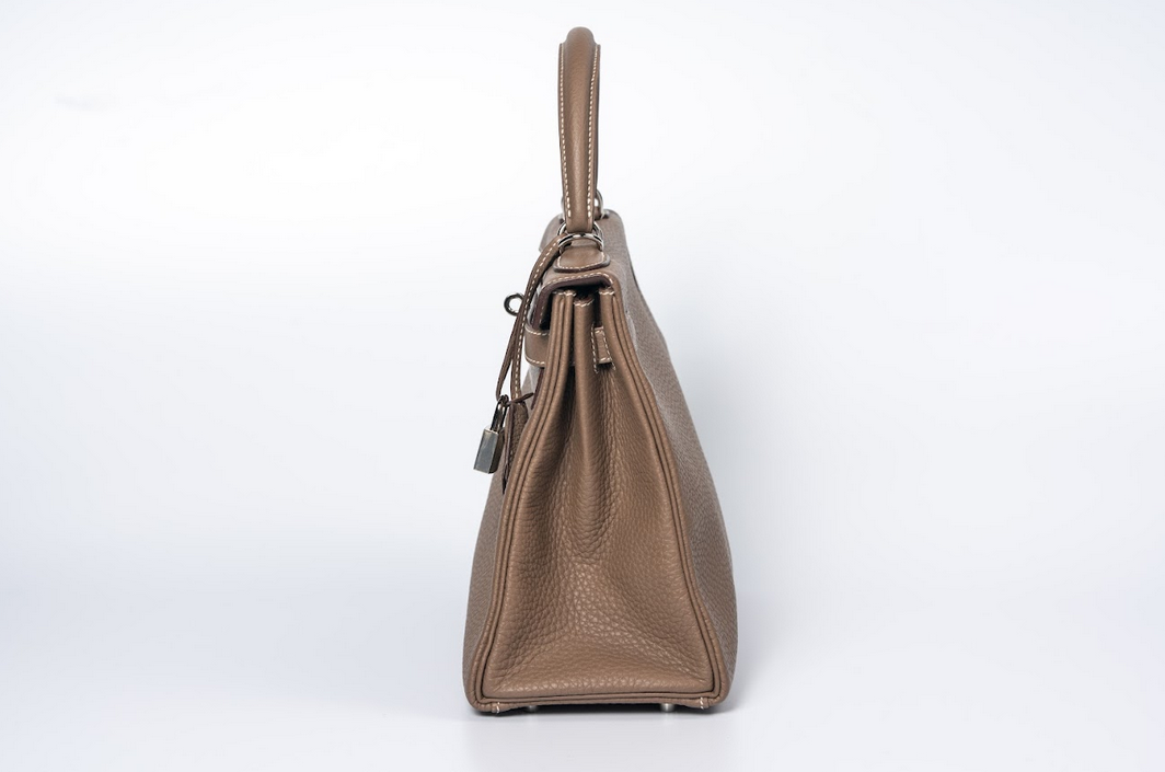 Hermès Kelly 28 Retourne Togo Etoupe with Palladium Hardware (Horseshoe Stamp, SO – Special Order À la Carte)