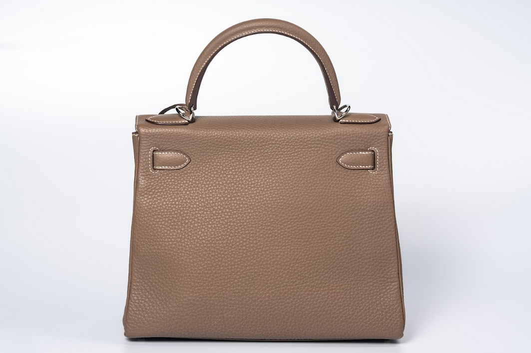 Hermès Kelly 28 Retourne Togo Etoupe with Palladium Hardware (Horseshoe Stamp, SO – Special Order À la Carte)