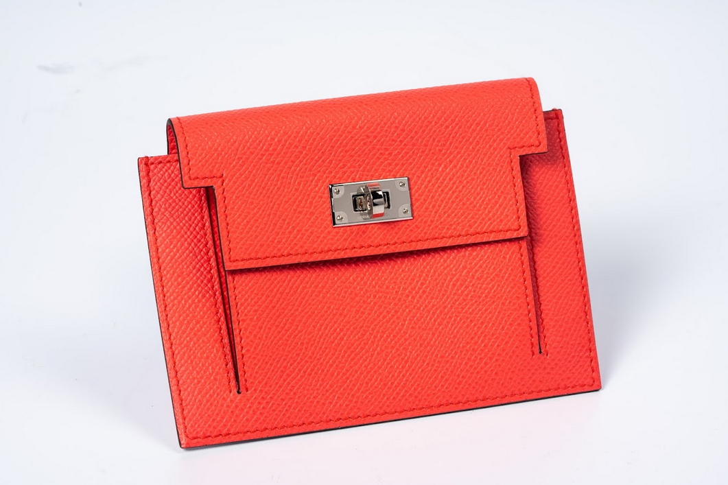 Hermès Kelly Pocket Compact Wallet Epsom Leather with Palladium Hardware