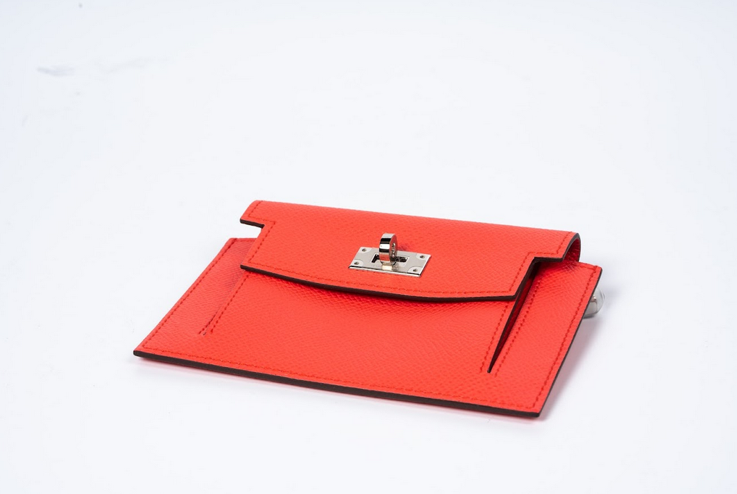 Hermès Kelly Pocket Compact Wallet Epsom Leather with Palladium Hardware