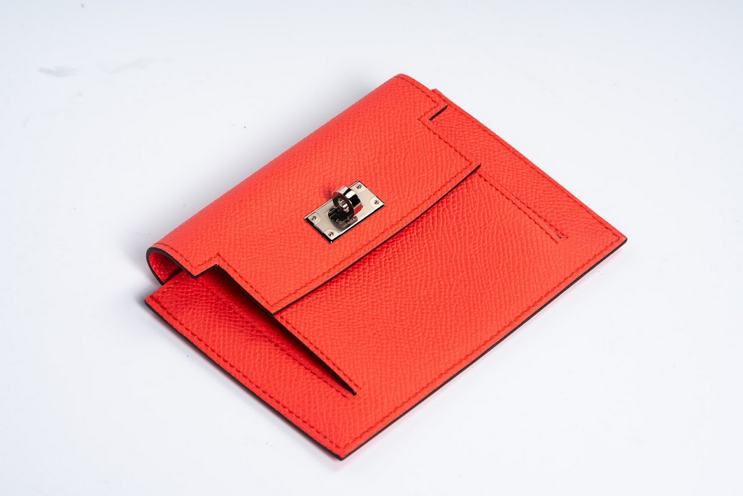 Hermès Kelly Pocket Compact Wallet Epsom Leather with Palladium Hardware