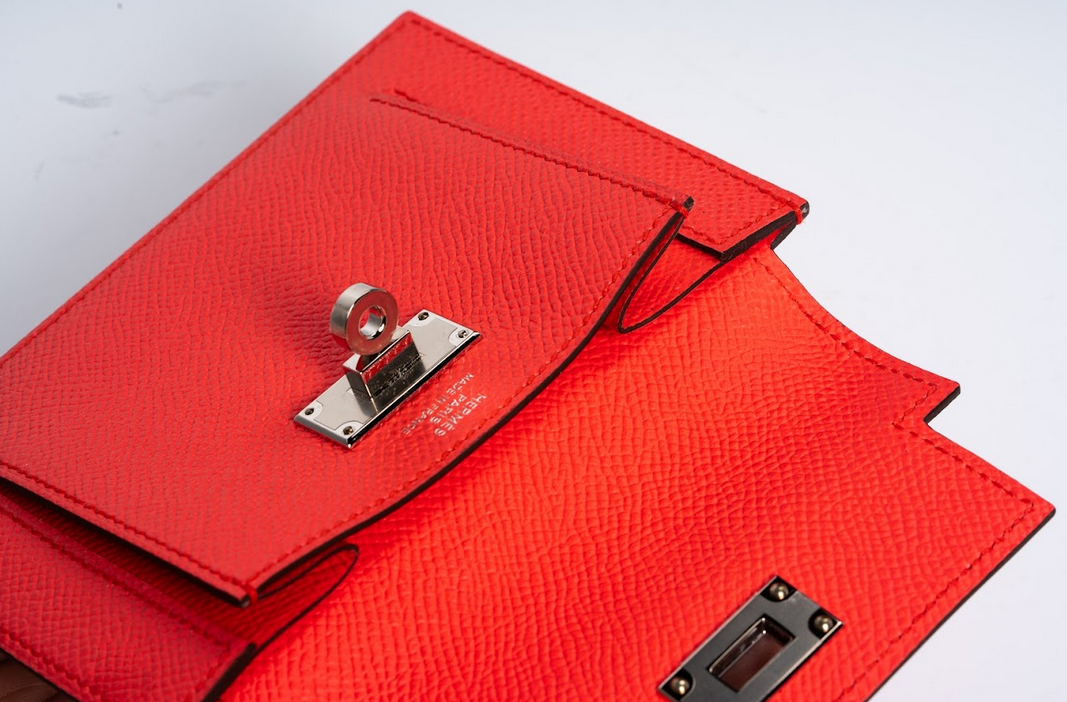 Hermès Kelly Pocket Compact Wallet Epsom Leather with Palladium Hardware