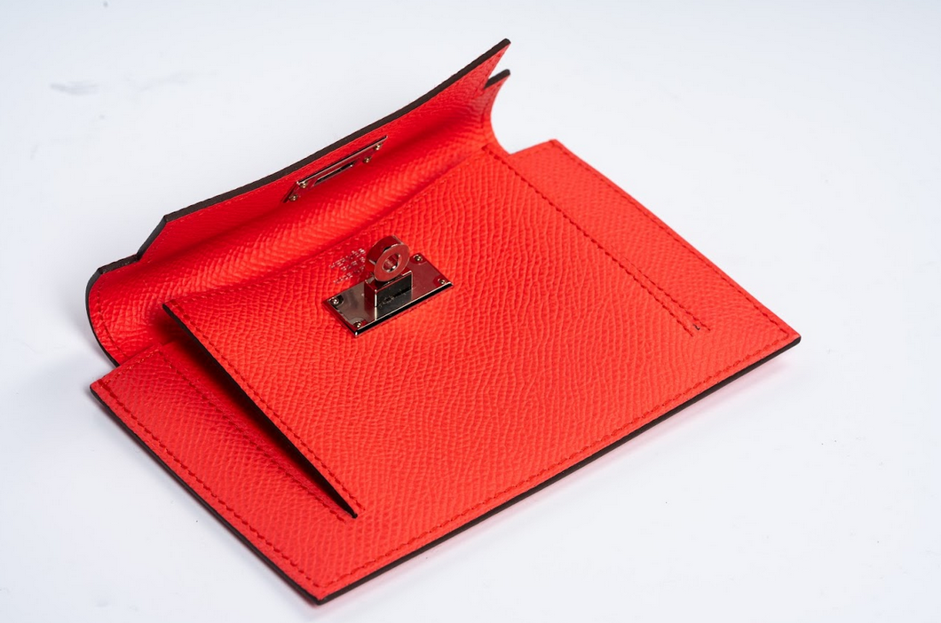 Hermès Kelly Pocket Compact Wallet Epsom Leather with Palladium Hardware