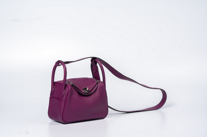 Hermès Mini Lindy 20 Anemone Swift Leather with Palladium Hardware