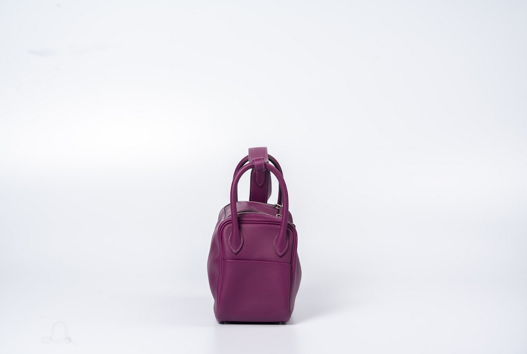 Hermès Mini Lindy 20 Anemone Swift Leather with Palladium Hardware