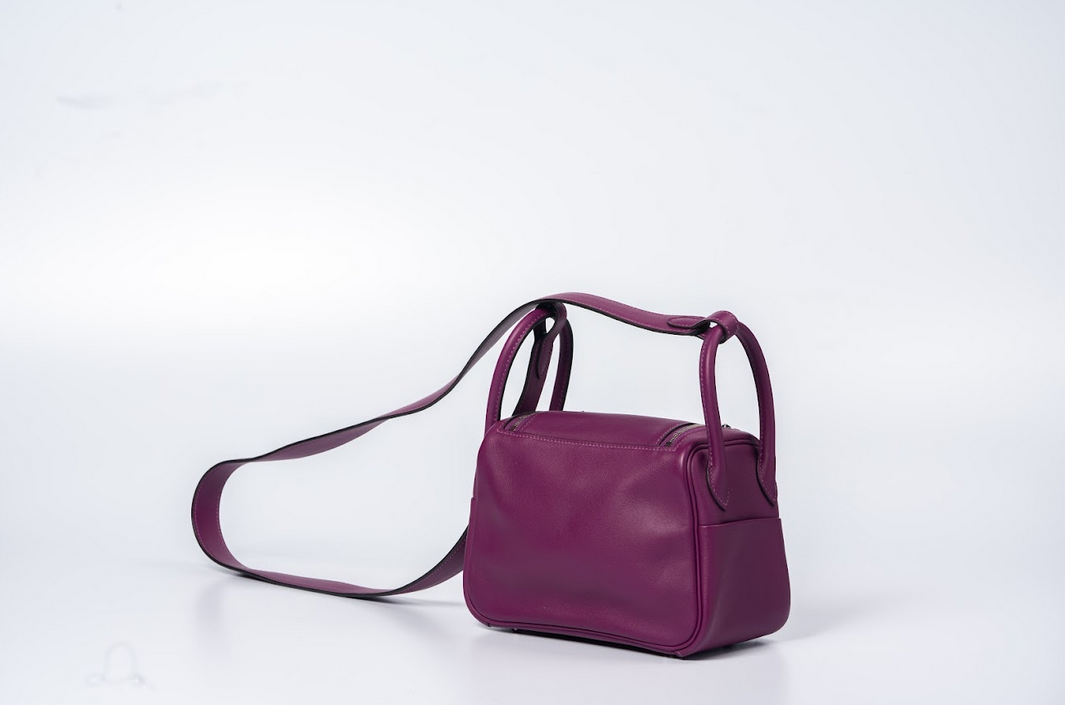 Hermès Mini Lindy 20 Anemone Swift Leather with Palladium Hardware