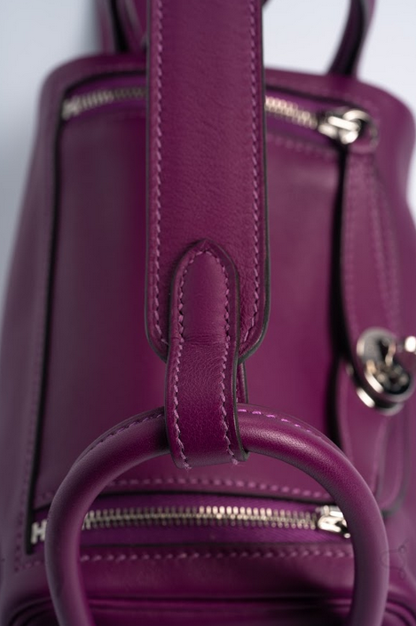 Hermès Mini Lindy 20 Anemone Swift Leather with Palladium Hardware