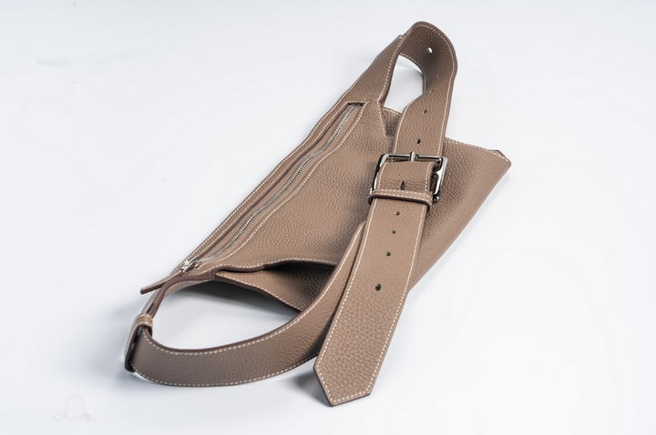 Hermès Ultra Plus Cross Taurillon Clemence Etoupe with Palladium Hardware