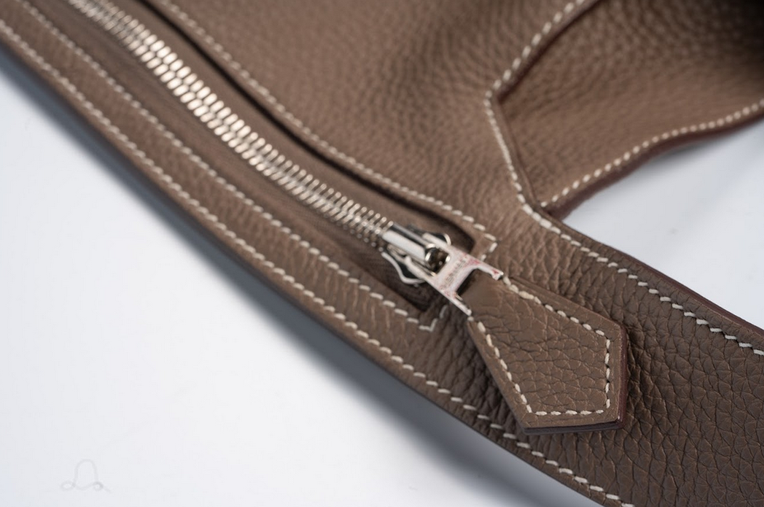 Hermès Ultra Plus Cross Taurillon Clemence Etoupe with Palladium Hardware