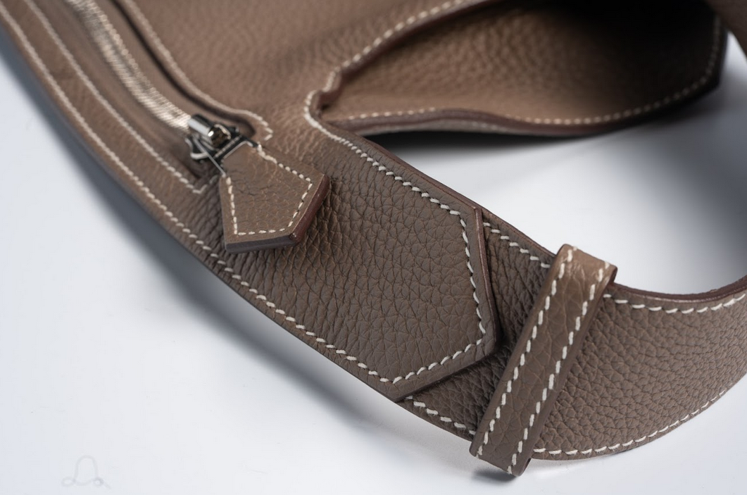 Hermès Ultra Plus Cross Taurillon Clemence Etoupe with Palladium Hardware