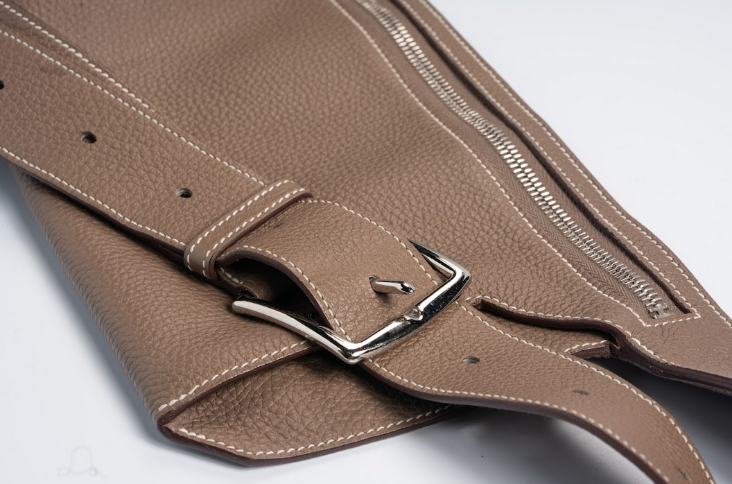 Hermès Ultra Plus Cross Taurillon Clemence Etoupe with Palladium Hardware