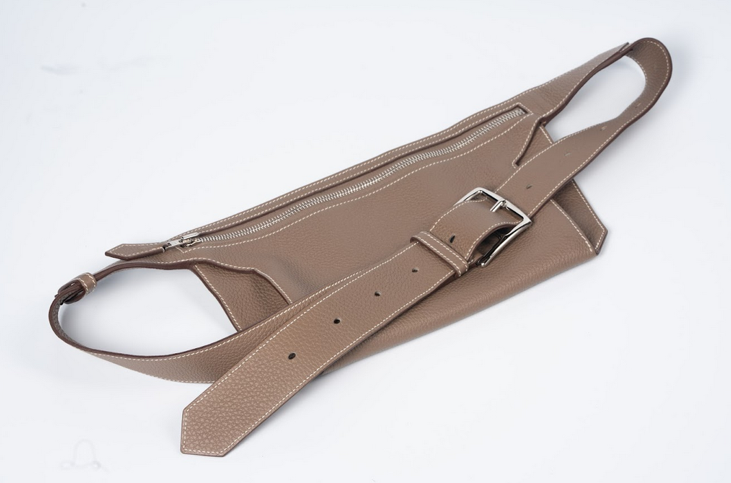 Hermès Ultra Plus Cross Taurillon Clemence Etoupe with Palladium Hardware