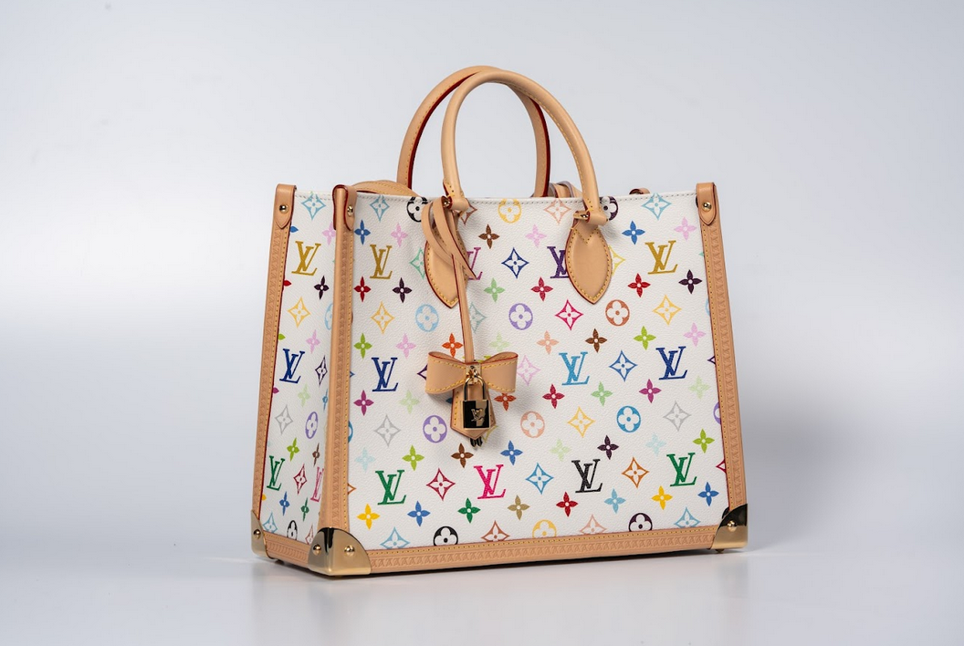 Louis Vuitton x Takashi Murakami OnTheGo MM Monogram Multicolor White with Gold Hardware