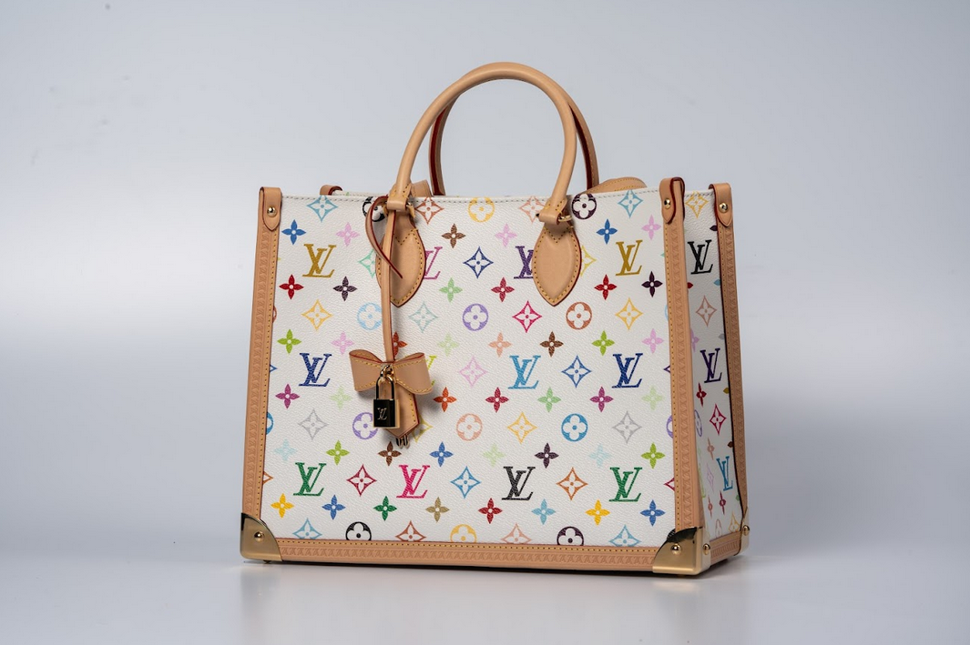 Louis Vuitton x Takashi Murakami OnTheGo MM Monogram Multicolor White with Gold Hardware