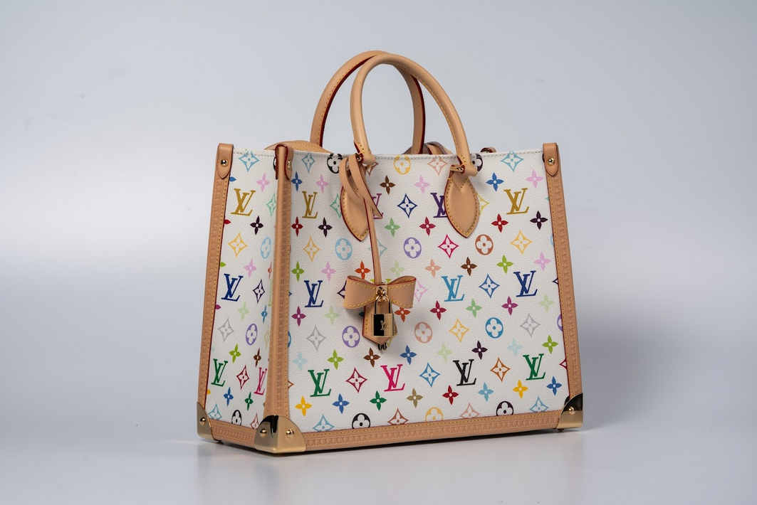 Louis Vuitton x Takashi Murakami OnTheGo MM Monogram Multicolor White with Gold Hardware