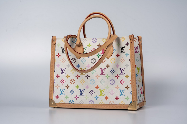 Louis Vuitton x Takashi Murakami OnTheGo MM Monogram Multicolor White with Gold Hardware