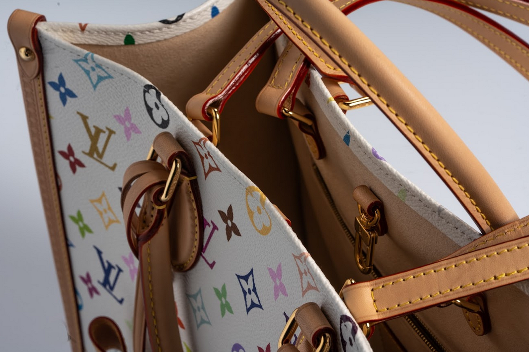 Louis Vuitton x Takashi Murakami OnTheGo MM Monogram Multicolor White with Gold Hardware